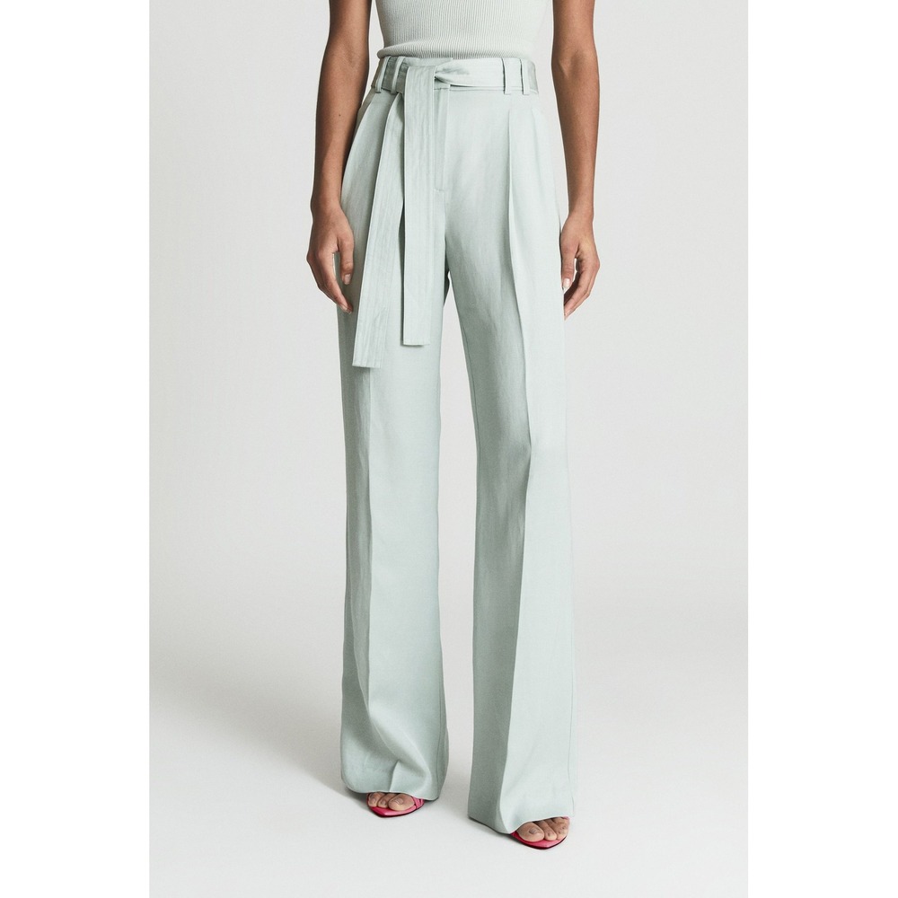 Reiss Mint Wide-Leg Belted Trousers NWT